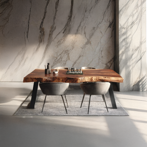 Dining Room Mid Century Live Edge Dining Table Retro Style