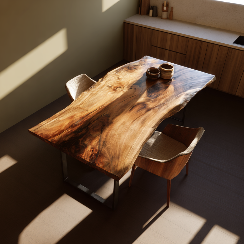Dining Room Modern Wooden Live Edge Dining Table Natural