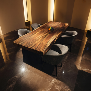 Furniture Decor Handcrafted Wooden Live Edge Dining Table