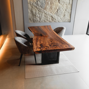 Furniture Decor Modern Wooden Live Edge Dining Table Minimal
