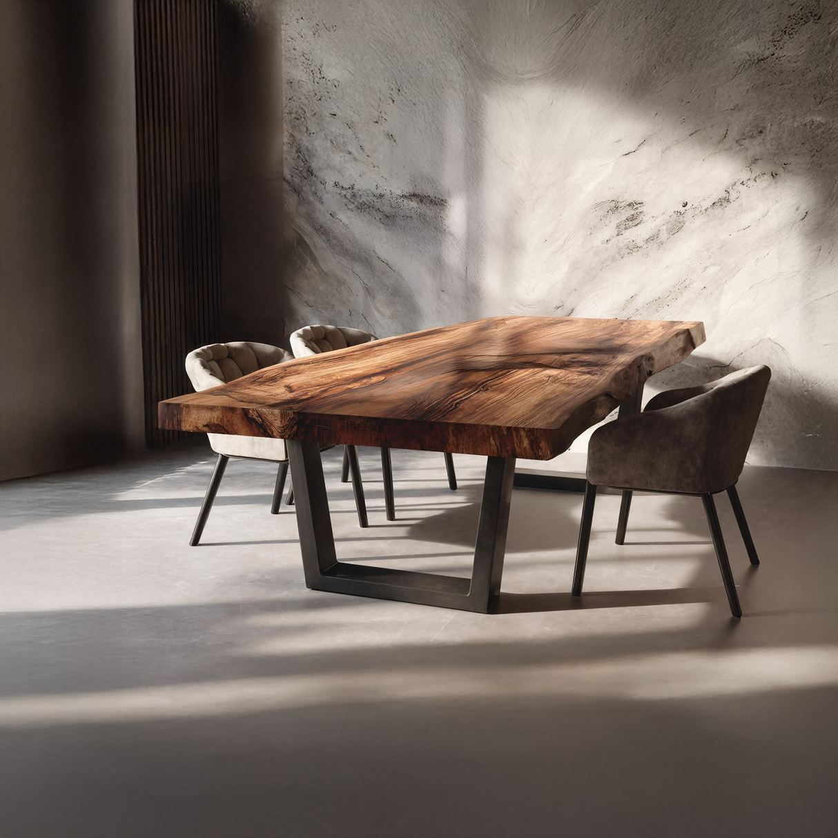 Furniture Decor Farmhouse Wooden Live Edge Dining Table Cozy