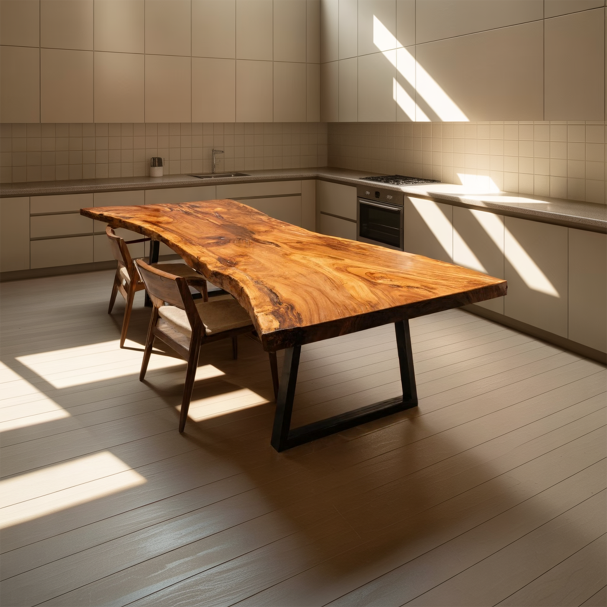 Furniture Decor Farmhouse Live Edge Dining Table Warm