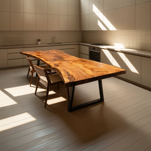 Furniture Decor Farmhouse Live Edge Dining Table Warm