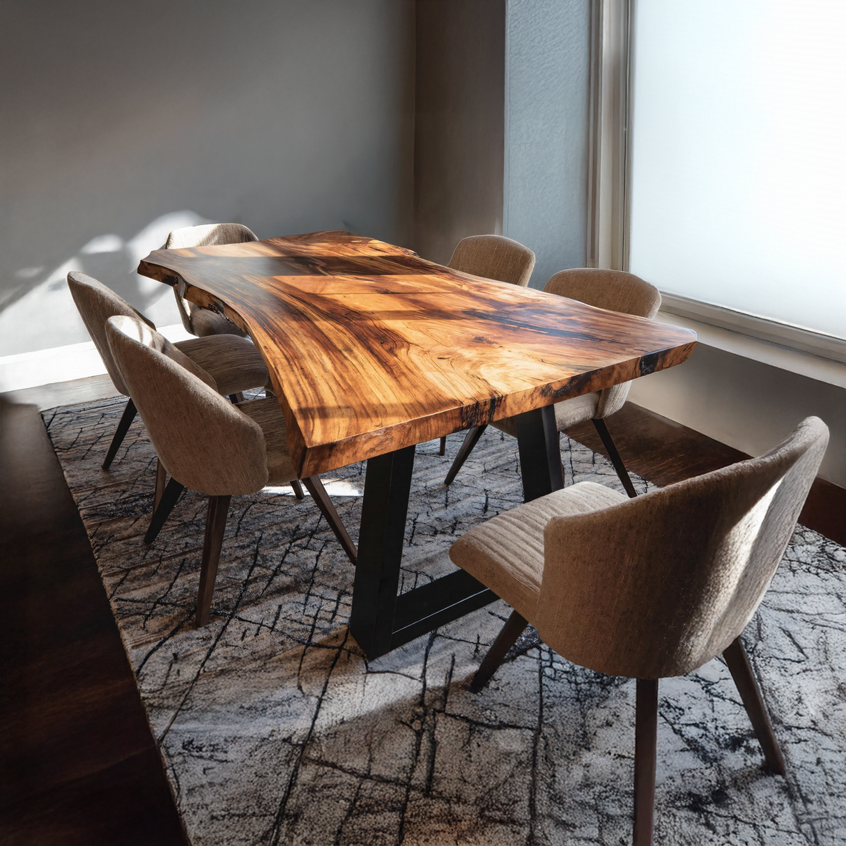 Kitchen Decor Handcrafted Solid Wood Dining Table Natural