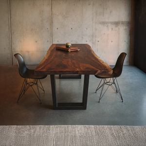 Kitchen Decor Mid Century Wooden Live Edge Dining Table