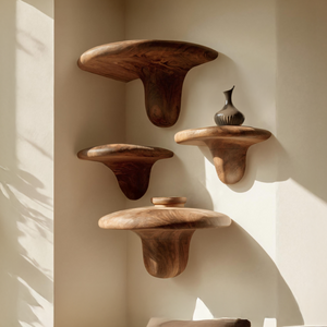 Farmhouse Handcrafted Solid Wood Mushroom Shelf For Home Decor