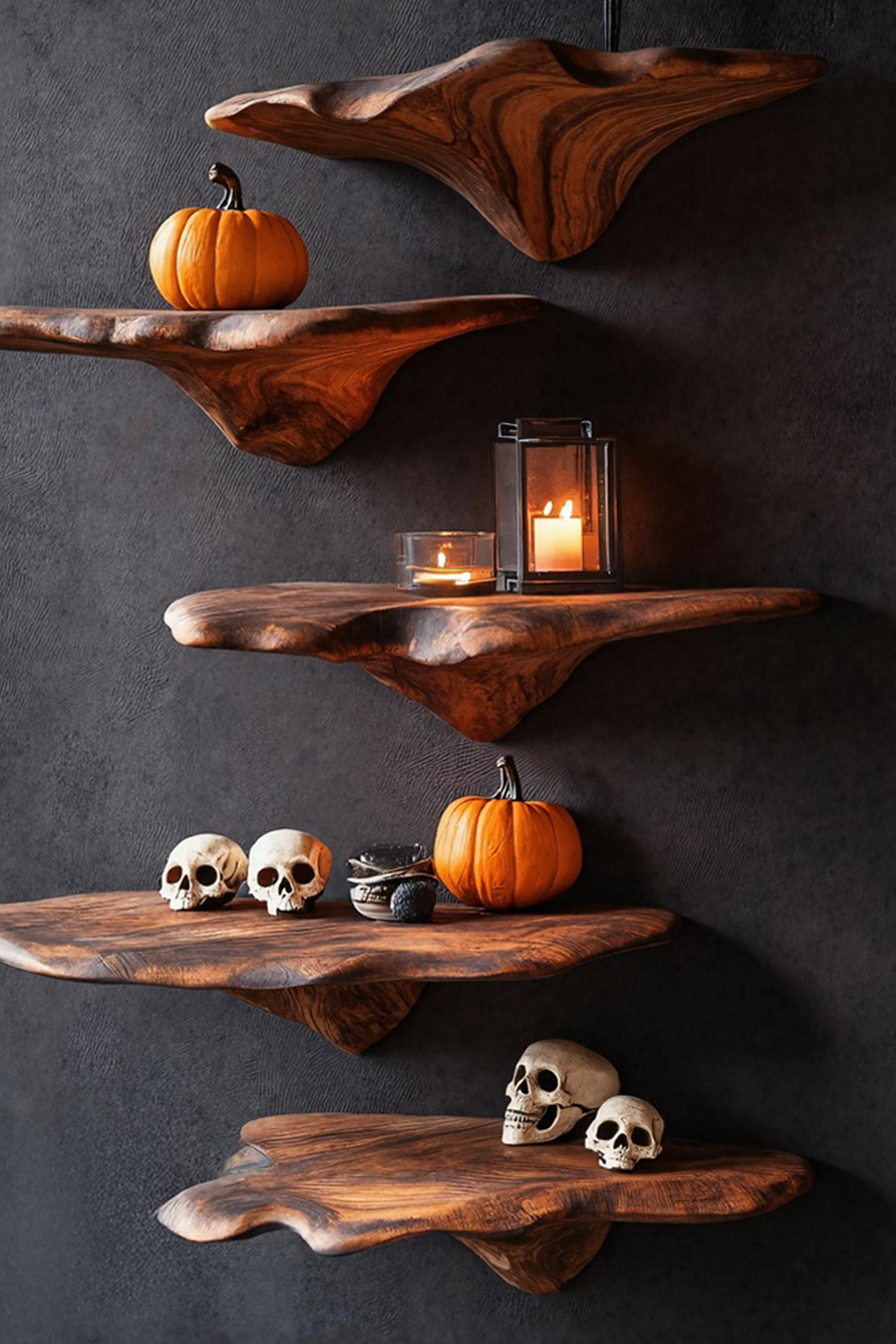 Modern Solid Wood Mushroom Shelf For Halloween Furniture Decor