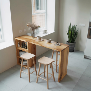 Compact Bar Table With Storage For Small Dining Area