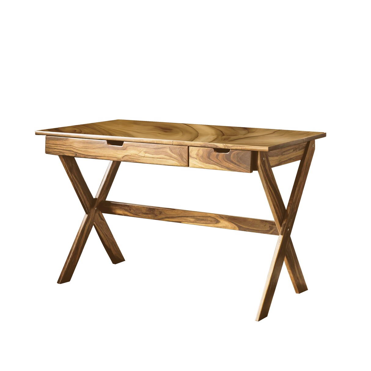 Scandinavian Wooden Desk with X Shaped Legs For Home Office Or Study