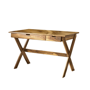 Scandinavian Wooden Desk with X Shaped Legs For Home Office Or Study