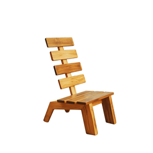 Modern Slatted Wood Outdoor Lounge Chair For Garden Or Patio
