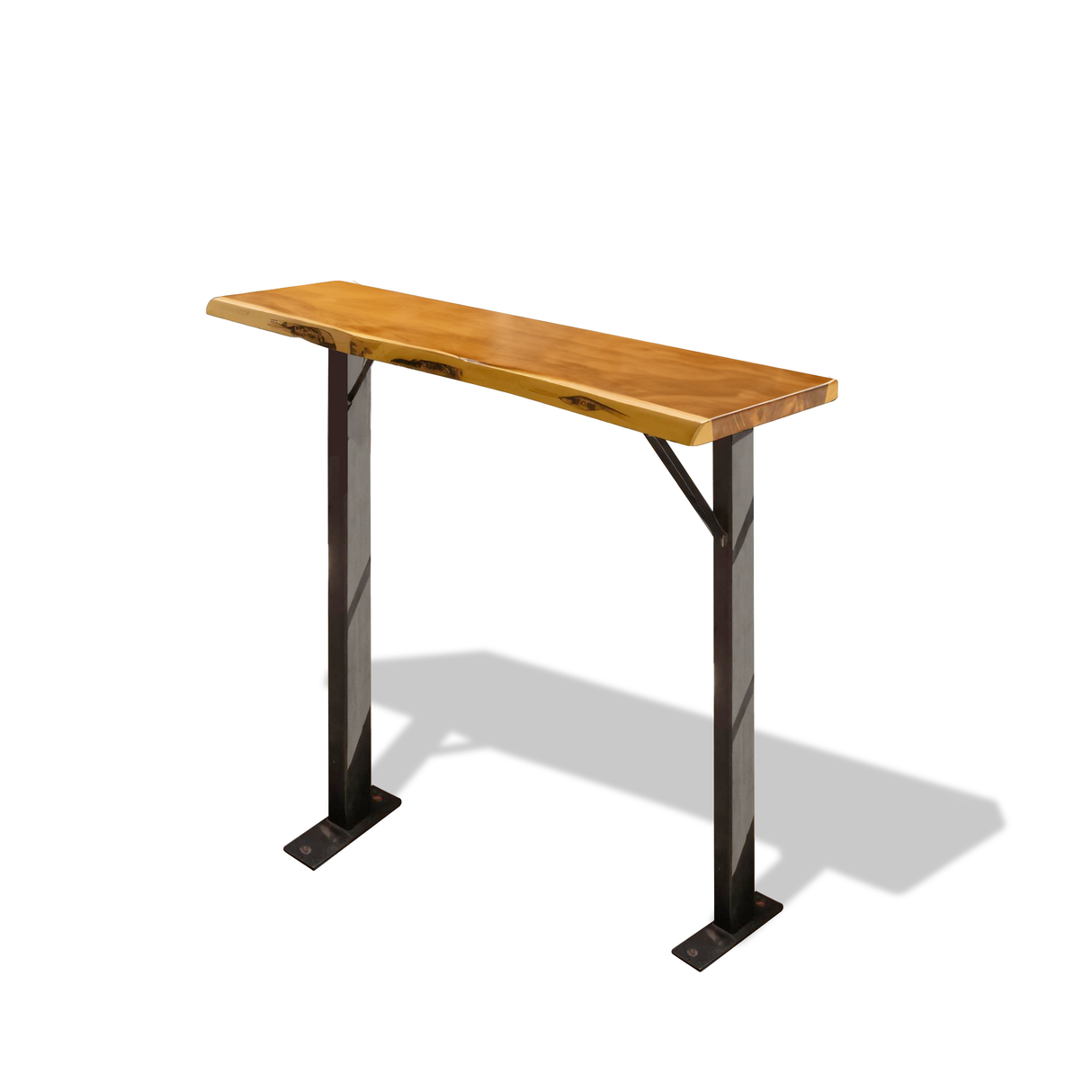 Rustic Live Edge Balcony Bar Table For Rail Mount Patio Or Apartment Deck