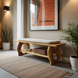 Minimalist Wooden Bench For Bedroom Interior Accent