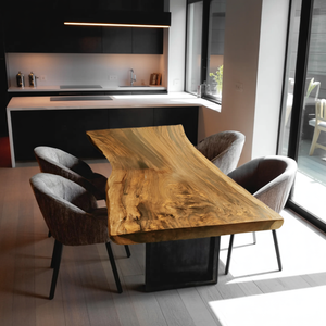 Furniture Decor Modern Wooden Live Edge Dining Table Minimal