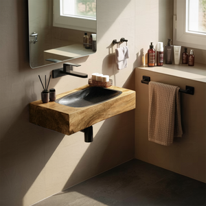 Farmhouse Wooden Live Edge Wood Basin For Organic Bathroom Design