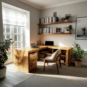 Contemporary L Shaped Workstation Desk For Study Room