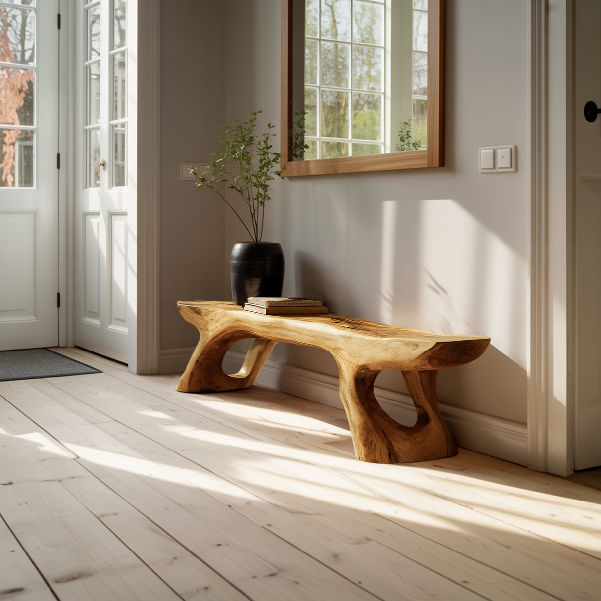 Minimal Sculptural Bench For Bedroom Or Entryway