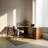 Luxury L Shaped Desk With Drawer For Home Office
