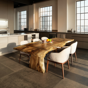 Handcrafted Live Edge Dining Table For Modern Kitchen