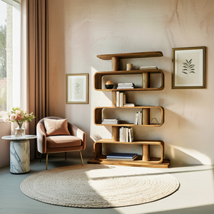 Minimalist Bookshelf With Shelves For Stylish Living Room