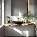 Rustic Bathroom Vanity With Live Edge Wood Detail