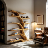 Modern Bookshelf Flowing Curved Design For Living Decor