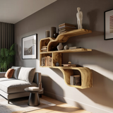 Farmhouse Rustic Wooden Wall Storage Shelf For Bathroom Organizer