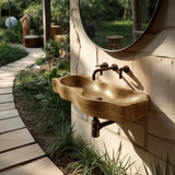 Mid Century Wooden Live Edge Wood Basin For High End Bathroom Decor