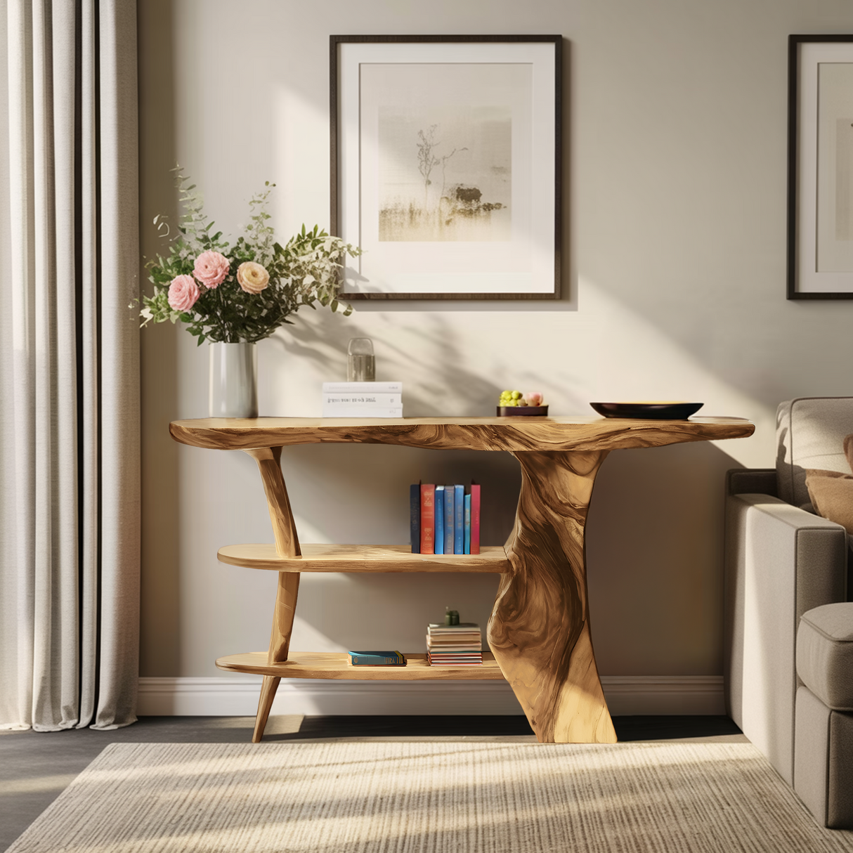 Farmhouse Solid Wood Entryway Console For Bedroom Design