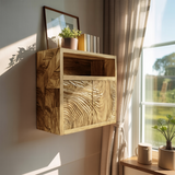 Minimalist Natural Wood Kitchen Wall Storage Shelf For Pantry