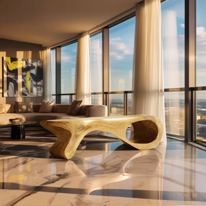Artistic Sculptural Organic Bench For Entryway Decor