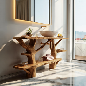 Mid Century Solid Wood Vanity Furniture Decor For Modern Bathroom