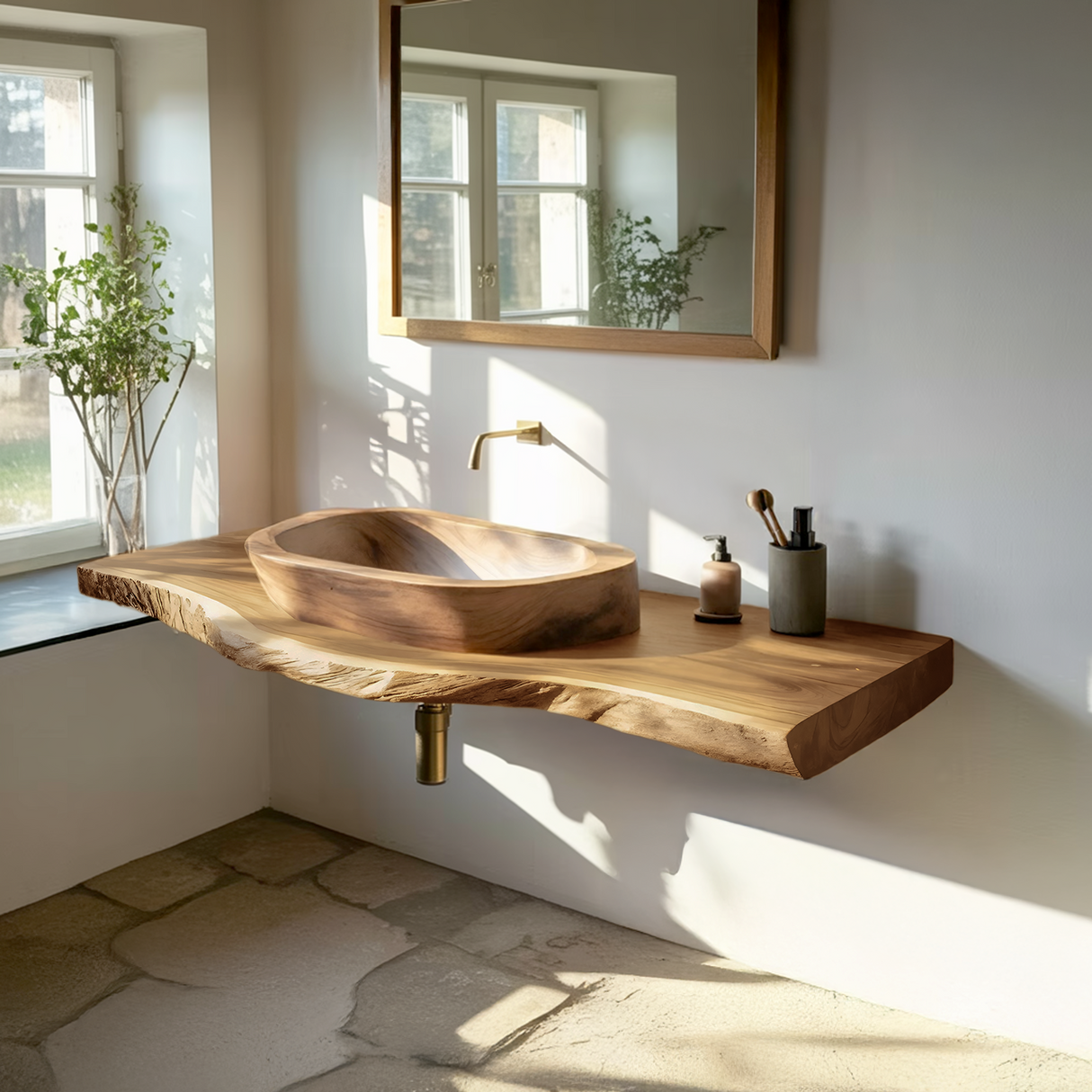 Handcrafted Vanity With Storage For Bathroom Design