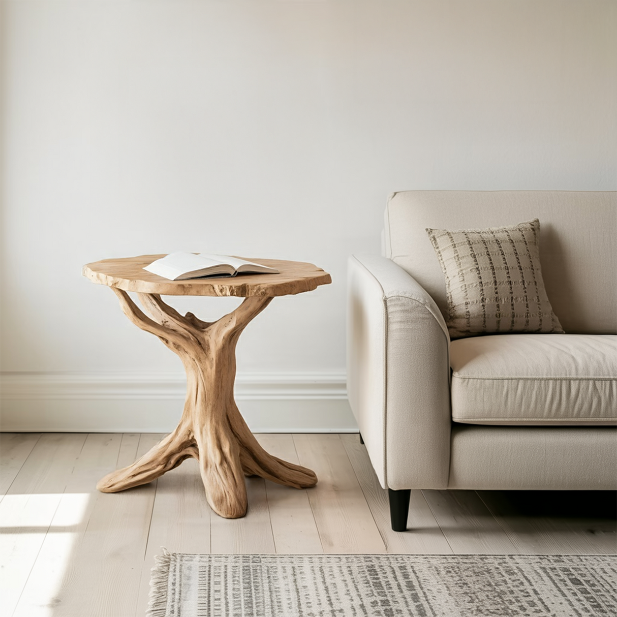 Farmhouse Round End Table For Entryway Design Stylish Furniture Decor