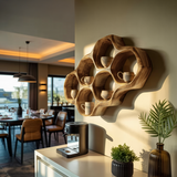 Handcrafted Honeycomb Wall Shelf For Coffee Station Stylin