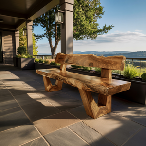 Modern Outdoor Wood Bench For Exterior Seating