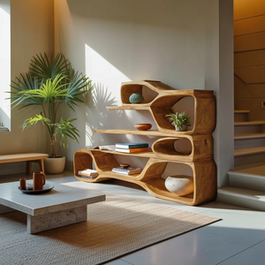 Curved Sculptural Bookshelf For Home Decor