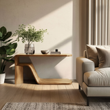 Farmhouse Live Edge Console Table Sculptural Wood For Furniture Decor