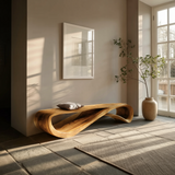 Contemporary Bench With Wave Shape For Living Room