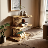 Farmhouse Wooden Live Edge Standing Shelf For Housewarming Gift Decor