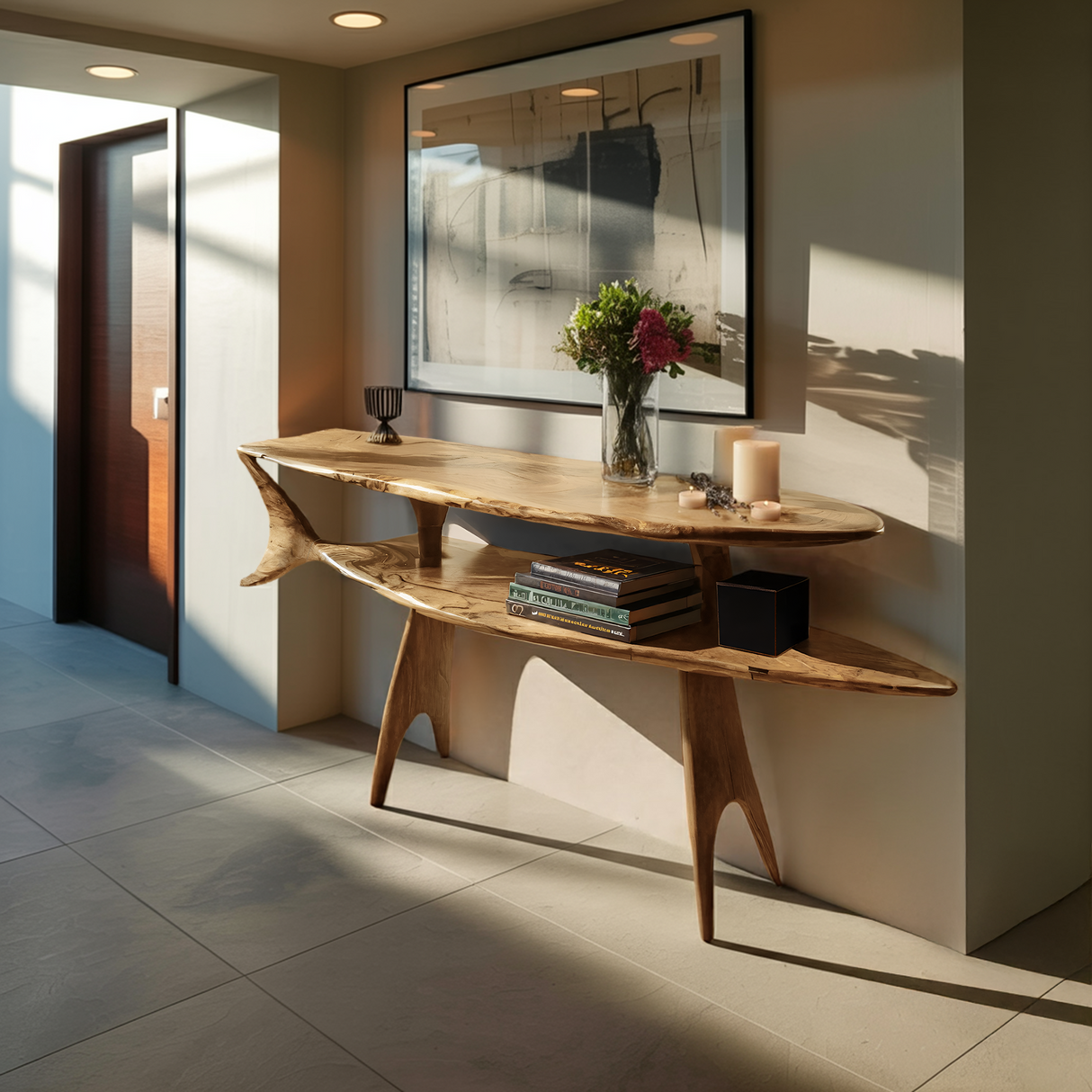 Modern Wooden Console Table For Entryway And Living Room
