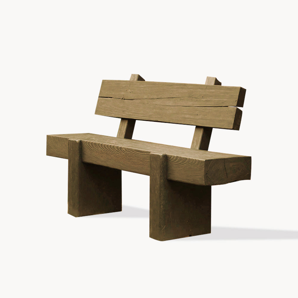 Modern Solid Wood Outdoor Bench With Charred Finish For Garden Or Patio