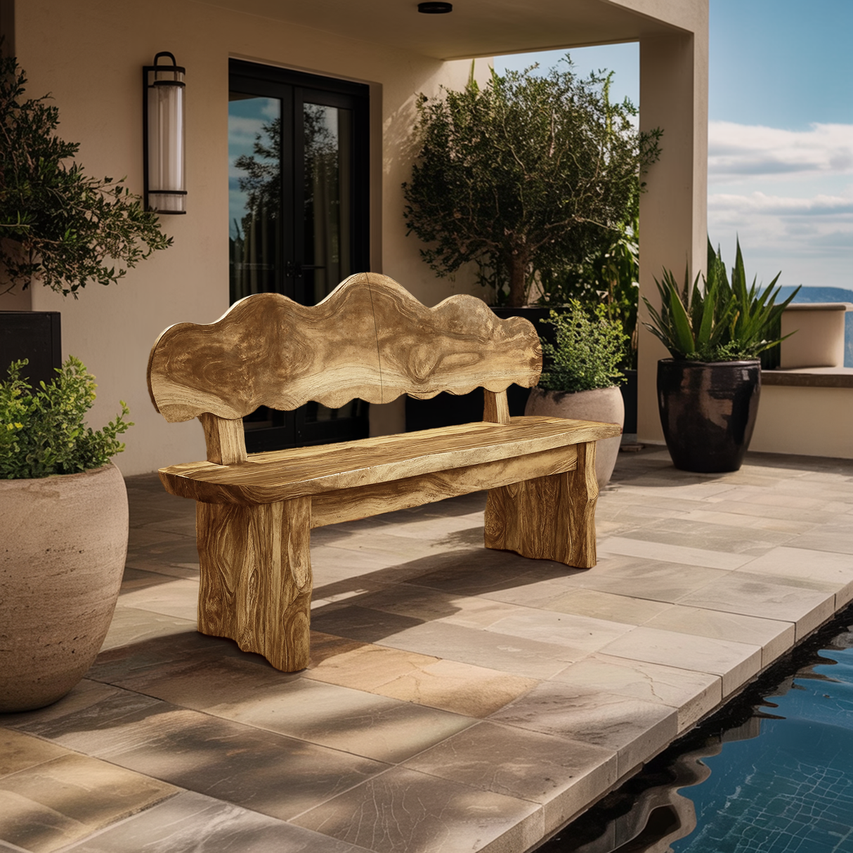 Handcrafted Live Edge Wood Bench For Hallway Furniture