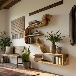 Handcrafted Wooden Entryway Organizer Shelf For Hallway Storage