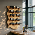 Farmhouse Wooden Live Edge Wine Holder For Furniture Decor