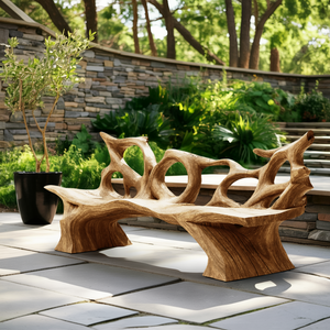 Mid Century Branch Bench Entryway Furniture For Compact Foyers