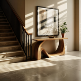 Modern Live Edge Console Table Artistic Solid Wood For Entryway Decor