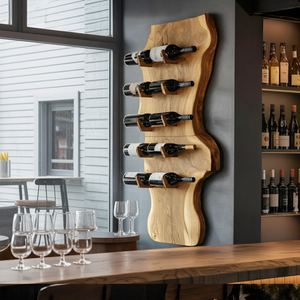 Modern Solid Wood Wine Rack For Living Room And Bar Display