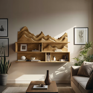 Minimalist Wooden Wall Mounted Bookshelf For Office Storage