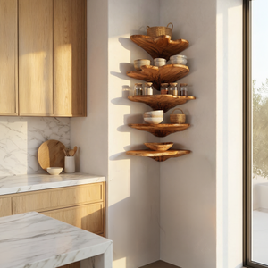 Minimalist Leaf Corner Shelf Bedroom Wall Decor Display
